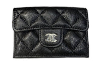 CHANEL Embossed Calfskin With Grains Wallet Women's Black