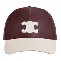 CELINE Lambskin Baseball Caps Women's Umber