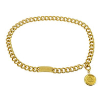 CHANEL 1990 2000 Logo Charm Curb link Chain Belt