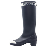 CHANEL Knee-High Boots 6cm Women's Black