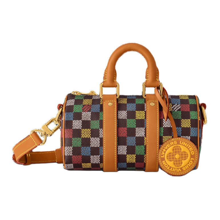 LOUIS VUITTON Keepall Coated Canvas Shoulder Bag, Crossbody Bag, Handbag Women's Multicolor