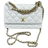 CHANEL Cow Leather Shoulder Bag Medium Size Women's White