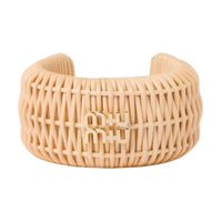 MIU MIU Fabric Bangles Women's Beige