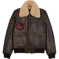 SAINT LAURENT Leather Jacket Women's Brown