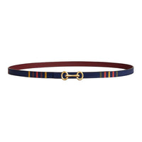 HERMES Calfskin Leather Belts Unisex Blue Width: 1.3cm