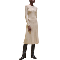 HERMES Long-Sleeved Dresses Women's Beige