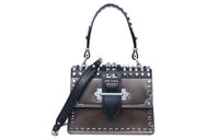 PRADA Leather One Shoulder Handbag Women's Black
