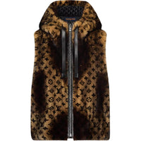 LOUIS VUITTON Monogram Mink Hooded Gilet