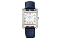 HERMES Cape Cod Collection Wrist Watch Quartz Movement Genuine Leather Strap Silver Dial Men's Watches W005346WW00