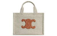 CELINE Cabas Fabric Tote Bag, Shopping Bag, Handbag Trumpets Women's Beige