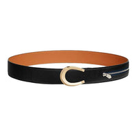 HERMES Leather, Metal, Calfskin, Silk Leather Belts Men's Brown/Black Width 3.8CM