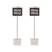 MIU MIU Enamel Earrings Women's Silver