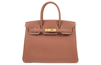 HERMES Birkin Togo Leather Birkin Bag Handbags Women's 4E Sienne Ochre Red