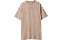 MIU MIU SS24 Short Sleeved Dress Women's Camel