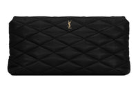 SAINT LAURENT Lambskin Envelope Bag Clutches Women's Black