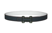 HERMES Leather Belts Men Dark Blue