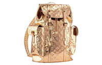 LOUIS VUITTON CHRISTOPHER Leather Backpack Medium Size Women's Gold