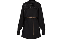 LOUIS VUITTON Long-Sleeved Dresses Women's Black