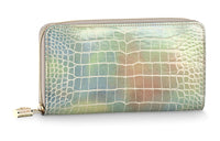 LOUIS VUITTON Shiny Alligator Leather Wallet Women's Pastel Coral