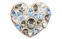 SAINT LAURENT Pre Owned 2000s Crystal embellished Heart Pin