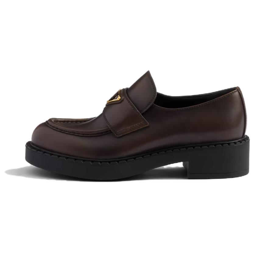 PRADA Chocolate Loafers Women's Brown
