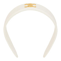 CELINE Cow Leather Headbands Women's White