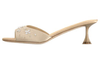 LOUIS VUITTON Blossom Slip-Resistant Slide Slippers 5.5cm Women's Beige
