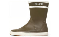 CELINE Ankle Boots Women's Khaki Green