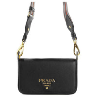 PRADA Calfskin Crossbody Bag Shoulder Bag Women's Black
