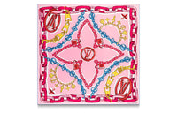 LOUIS VUITTON Mulberry Silk Silk Scarf Women's Rose Red