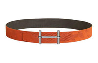 HERMES H D'Ancre Double-Sided Smooth Buckle Belt Men's Orange/Brown Width: 3.8CM