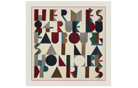 HERMES Silk Scarves Men Natural Color/Bordeaux Red/Peach Pink