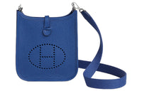 HERMES Evelyne Clemence Bullock Leather Crossbody Bag Shoulder Bag Women's Blue