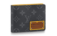 LOUIS VUITTON Multiple Wallet Monogram Eclipse Gaston Label Savane Yellow