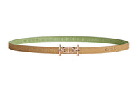HERMES Leather Belts Women's Masala Tea/Cricket Green