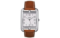 HERMES Cape Cod Collection Wrist Watch Quartz Movement Leather Watch Bands Silver Dial Men's W026086WW00