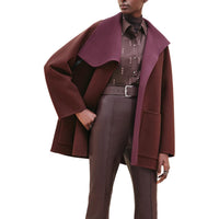 HERMES FW24 Coats Women's Reddish Brown