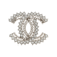 CHANEL Crystal Brooches Women's Silver