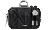 DIOR Canvas Shoulder Bag Crossbody Bag Clutches Men's Black Silver