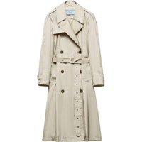 PRADA Trench Coats Women's Ecru