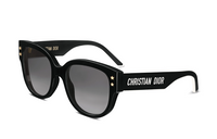 DIOR Acetate Irregular Shape Sunglasses Women's Black