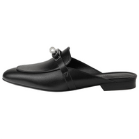 HERMES Oz Wrap-toe Slippers Women's Black