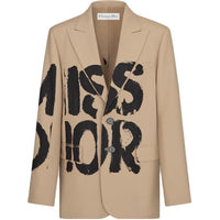 DIOR Logo Printed Single Breasted Jacket