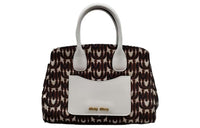 MIU MIU Sheepskin And Leather One Shoulder Handbags Women's Black/White