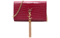 SAINT LAURENT Cow Leather Shoulder Bag Regular Women's Vibrant Red