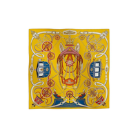 HERMES Mulberry Silk Silk Scarves Women's Yellow