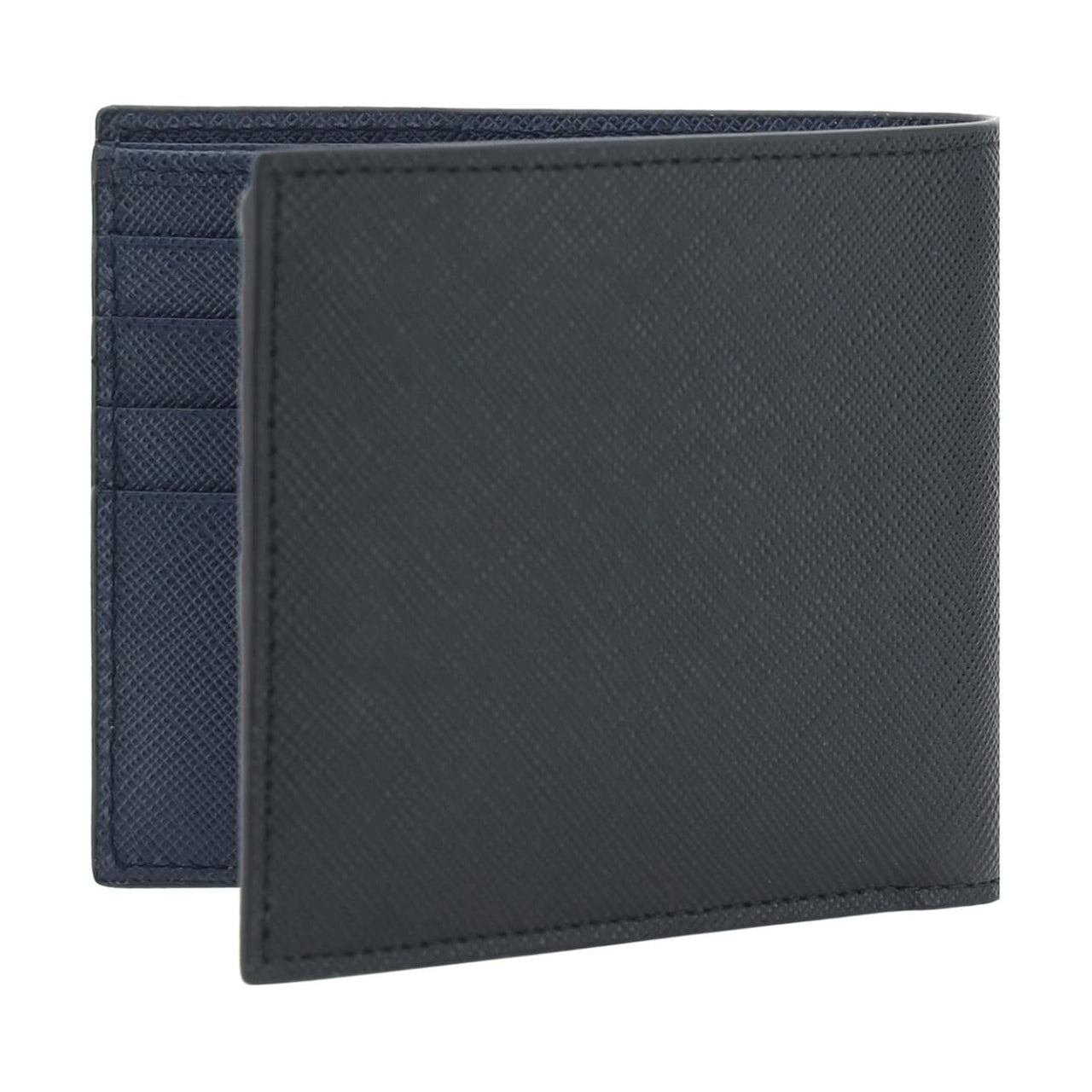 PRADA Bos Taurus Calfskin Wallet Men's Black