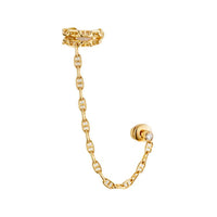 HERMES 18K Gold Diamonds Earrings Women's Gold