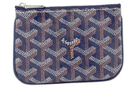 GOYARD Canvas With Calfskin Dog's Teeth Key Pouch Nano Unisex Dark Blue