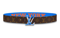LOUIS VUITTON New York City Limited Double-Sided Belt Smooth Buckle Men's Width: 4cm
